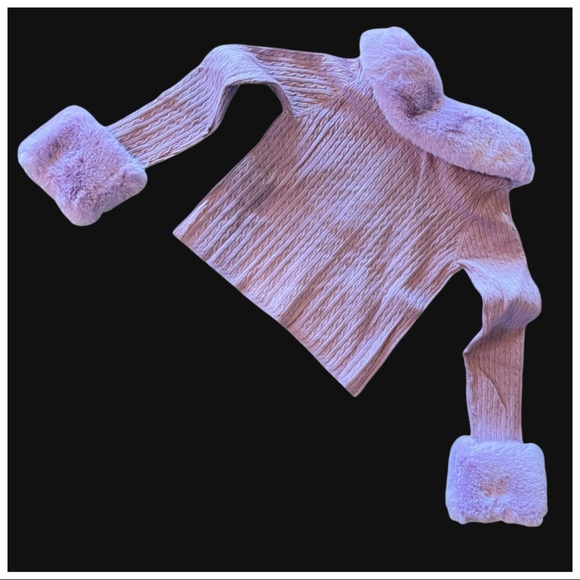 The Neena Purple Faux Fur Trim Sweater - Picture 8 of 8